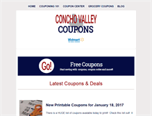Tablet Screenshot of conchovalleycoupons.com